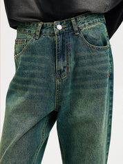 Men's Vintage Faded Denim Loose Jeans