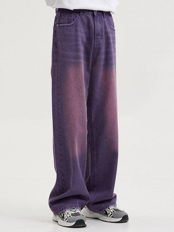 Men's Vintage Faded Denim Loose Jeans