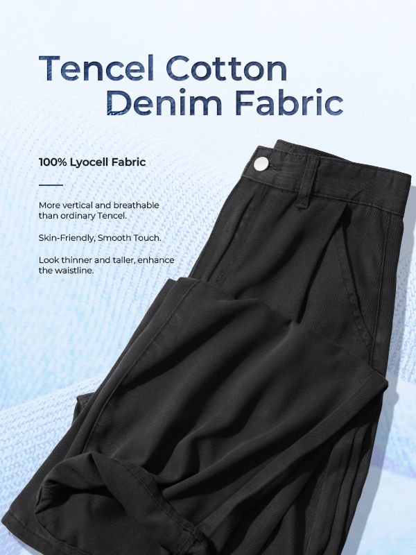EMMIOL Black High Rise Baggy 26°C/78°F Air Jeans