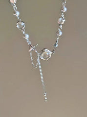 Star Charm Beads Faux Pearl Necklace