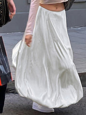 Pure Color Romantic Buds Midi Skirts