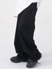 Men's Fit Semi-Elastic Waist Straight-Leg Loose Jeans