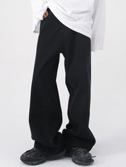 Men's Fit Semi-Elastic Waist Straight-Leg Loose Jeans