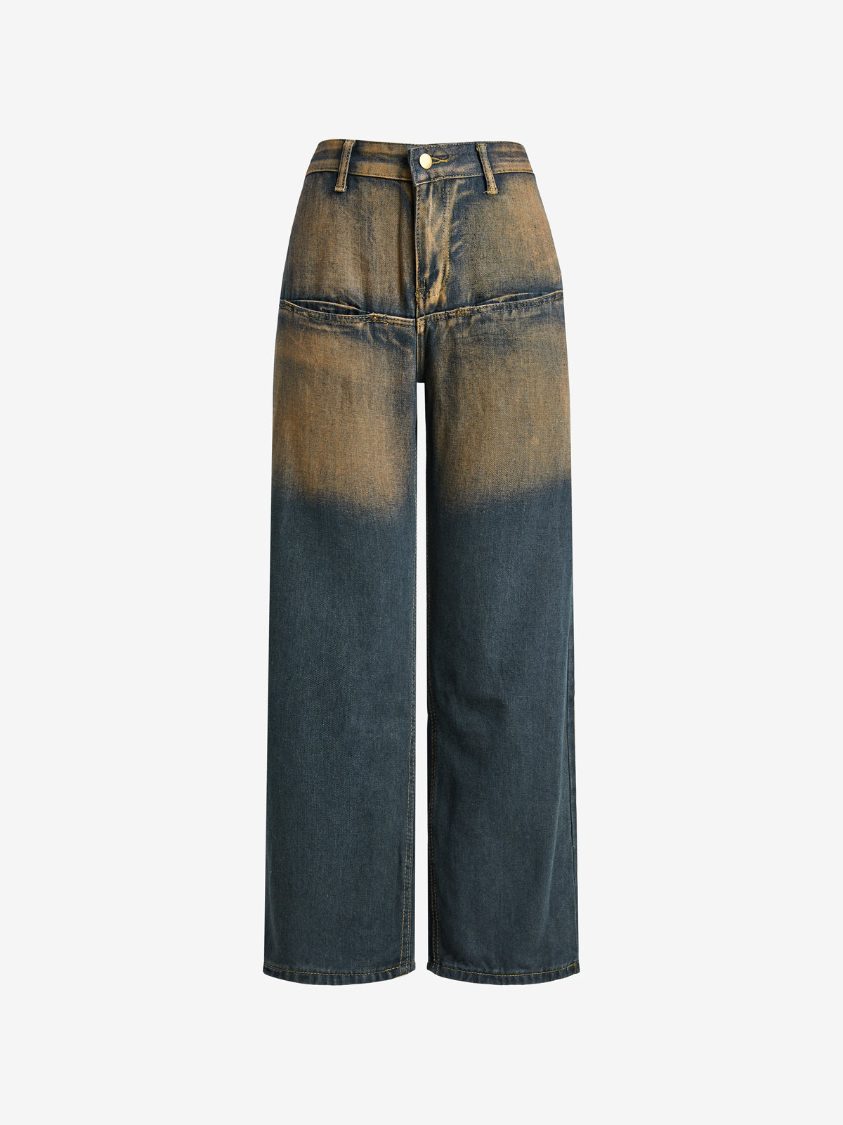 Contrast Wash Distressed Vintage Boyfriend Jeans