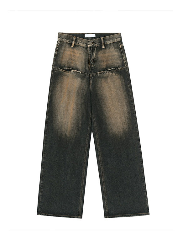 Contrast Wash Distressed Vintage Boyfriend Jeans