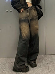 Contrast Wash Distressed Vintage Boyfriend Jeans