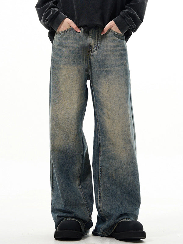 Men's Vintage Wash Loose Jeans