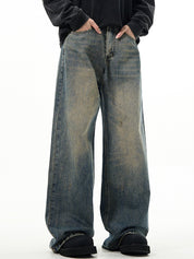Men's Vintage Wash Loose Jeans