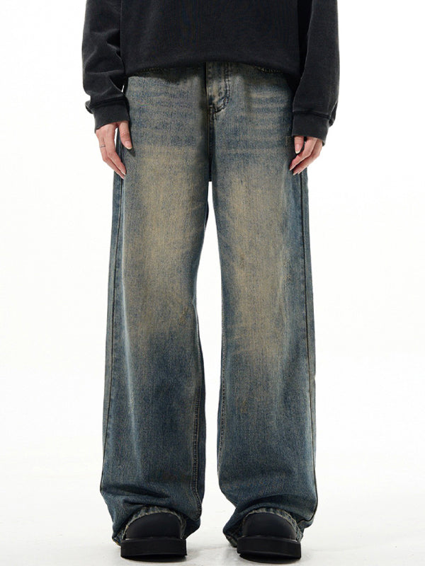 Men's Vintage Wash Loose Jeans