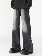 Men's Vintage Wash Flared Loose Jeans