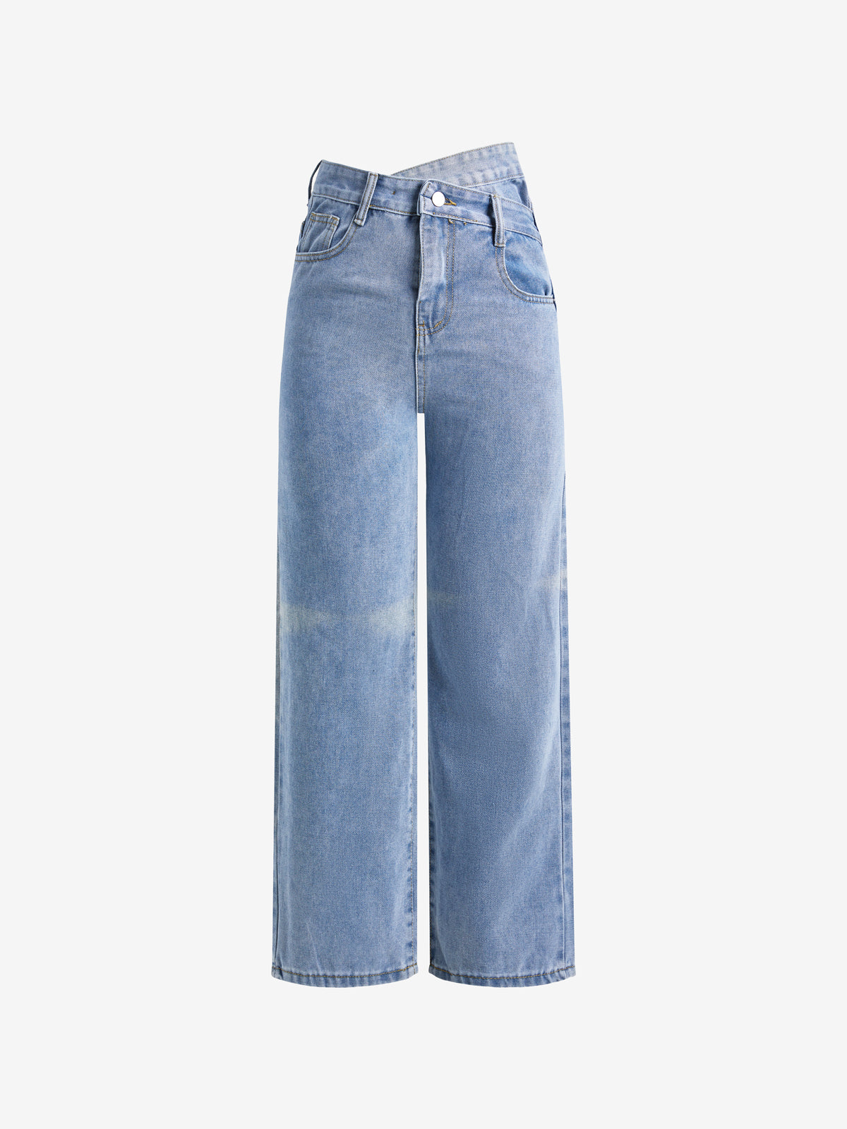 Irregular Design High Rise Boyfriend Jeans