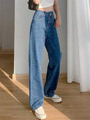 Irregular Design High Rise Boyfriend Jeans