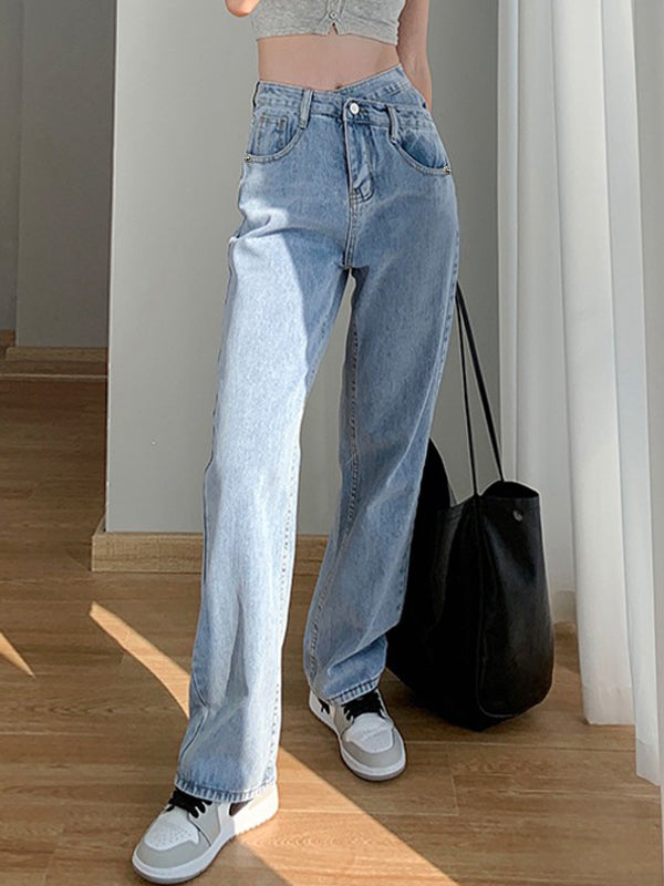 Irregular Design High Rise Boyfriend Jeans