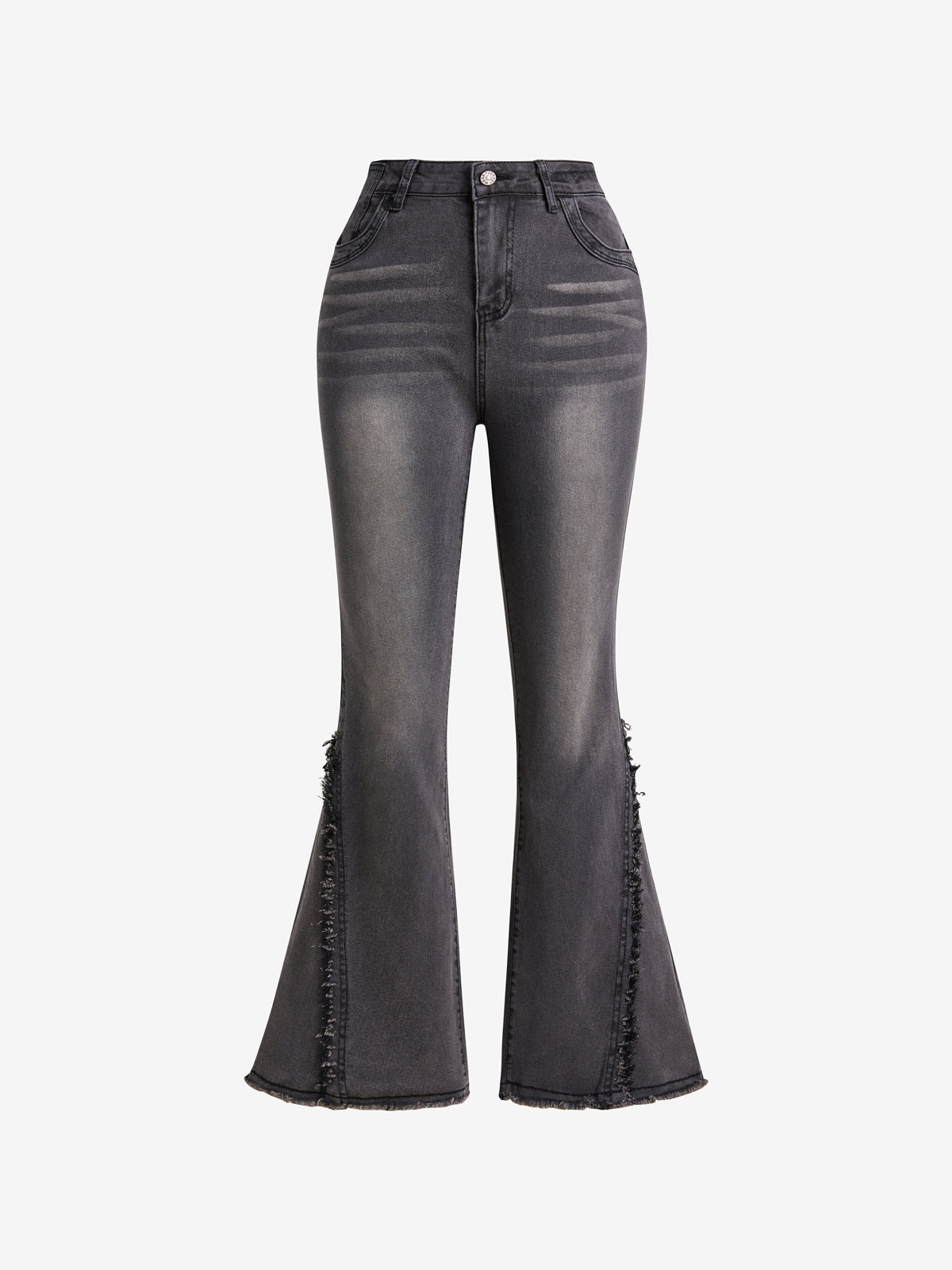 Raw Trim Splice Low Rise Flare Jeans