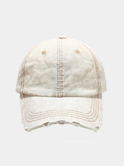 Wash Distressed Denim Ripped Baseball Cap