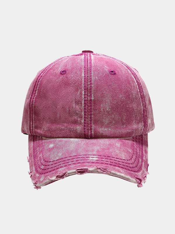Wash Distressed Denim Ripped Baseball Cap