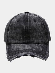 Wash Distressed Denim Ripped Baseball Cap
