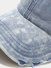 Wash Distressed Denim Ripped Baseball Cap