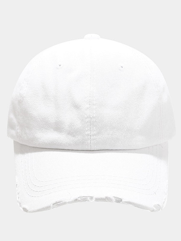 Wash Distressed Denim Ripped Baseball Cap