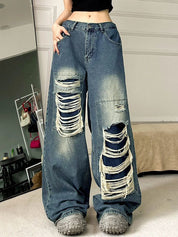 Vintage Ripped High Rise Ripped Jeans