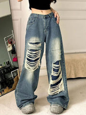 Vintage Ripped High Rise Ripped Jeans