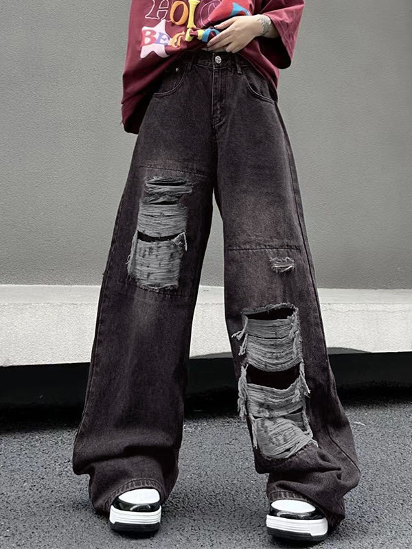 Vintage Ripped High Rise Ripped Jeans