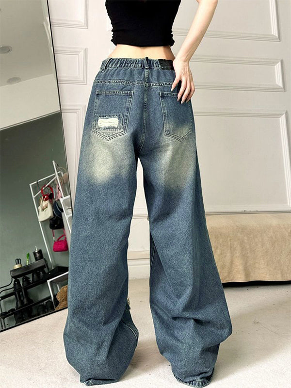 Vintage Ripped High Rise Ripped Jeans