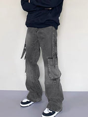 Men's Multi Pocket Eyelet Cargo Jeans