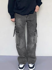 Men's Multi Pocket Eyelet Cargo Jeans