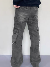 Men's Multi Pocket Eyelet Cargo Jeans