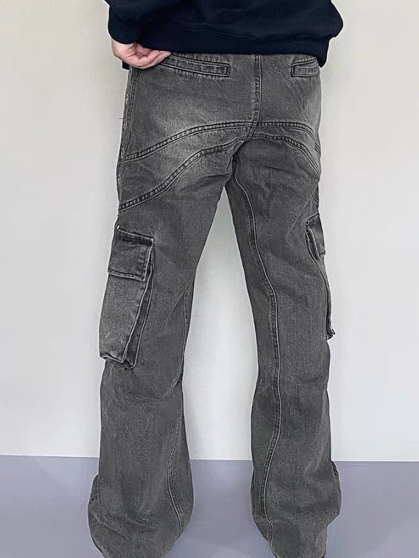 Men's Multi Pocket Eyelet Cargo Jeans
