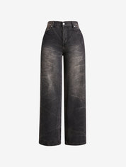 Street Textured Wash Boyfriend Jeans
