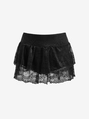 Low-Waist Solid Color Versatile A-Line Mini Skirt