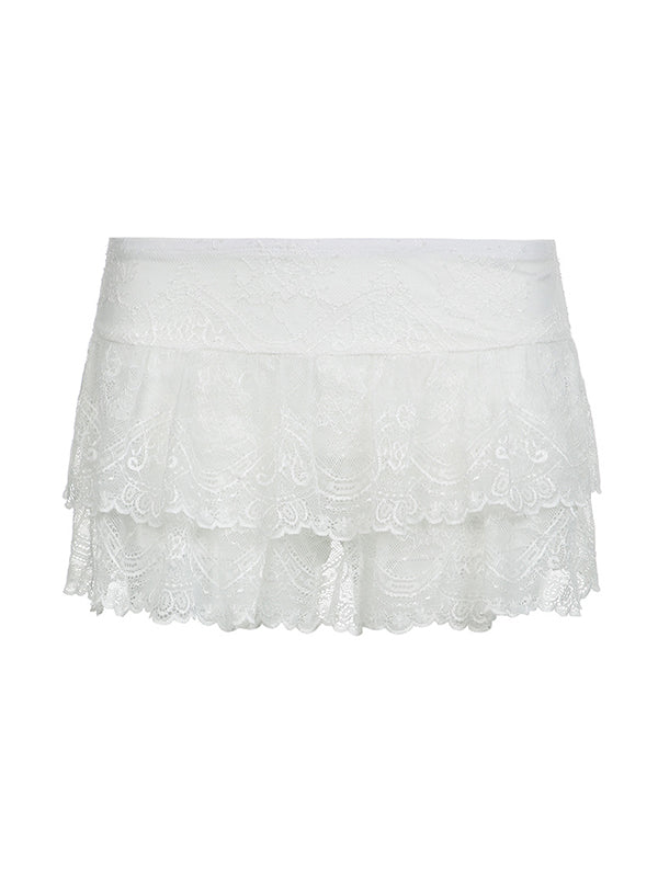 Low-Waist Solid Color Versatile A-Line Mini Skirt