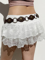 Low-Waist Solid Color Versatile A-Line Mini Skirt