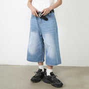 Wide Leg Street Style Straight Leg Denim Shorts