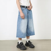 Wide Leg Street Style Straight Leg Denim Shorts