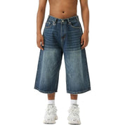 Wide Leg Street Style Straight Leg Denim Shorts