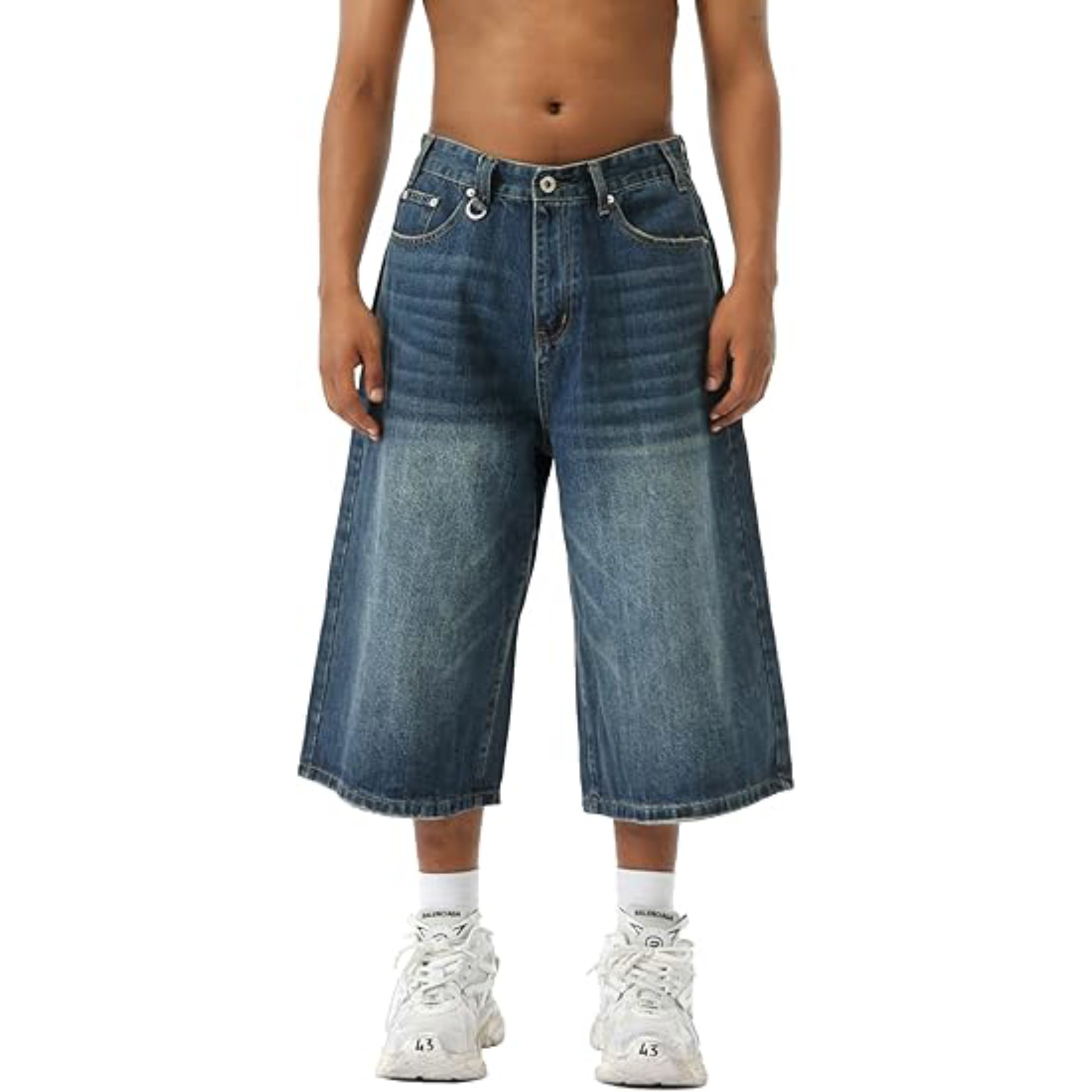 Wide Leg Street Style Straight Leg Denim Shorts