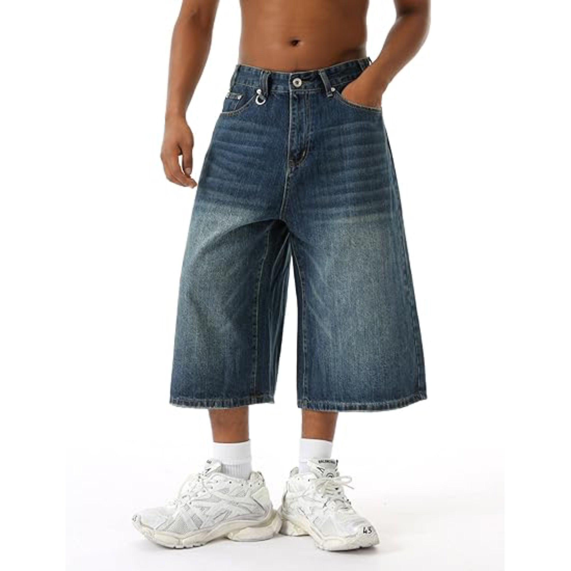 Wide Leg Street Style Straight Leg Denim Shorts