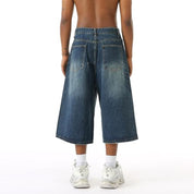 Wide Leg Street Style Straight Leg Denim Shorts