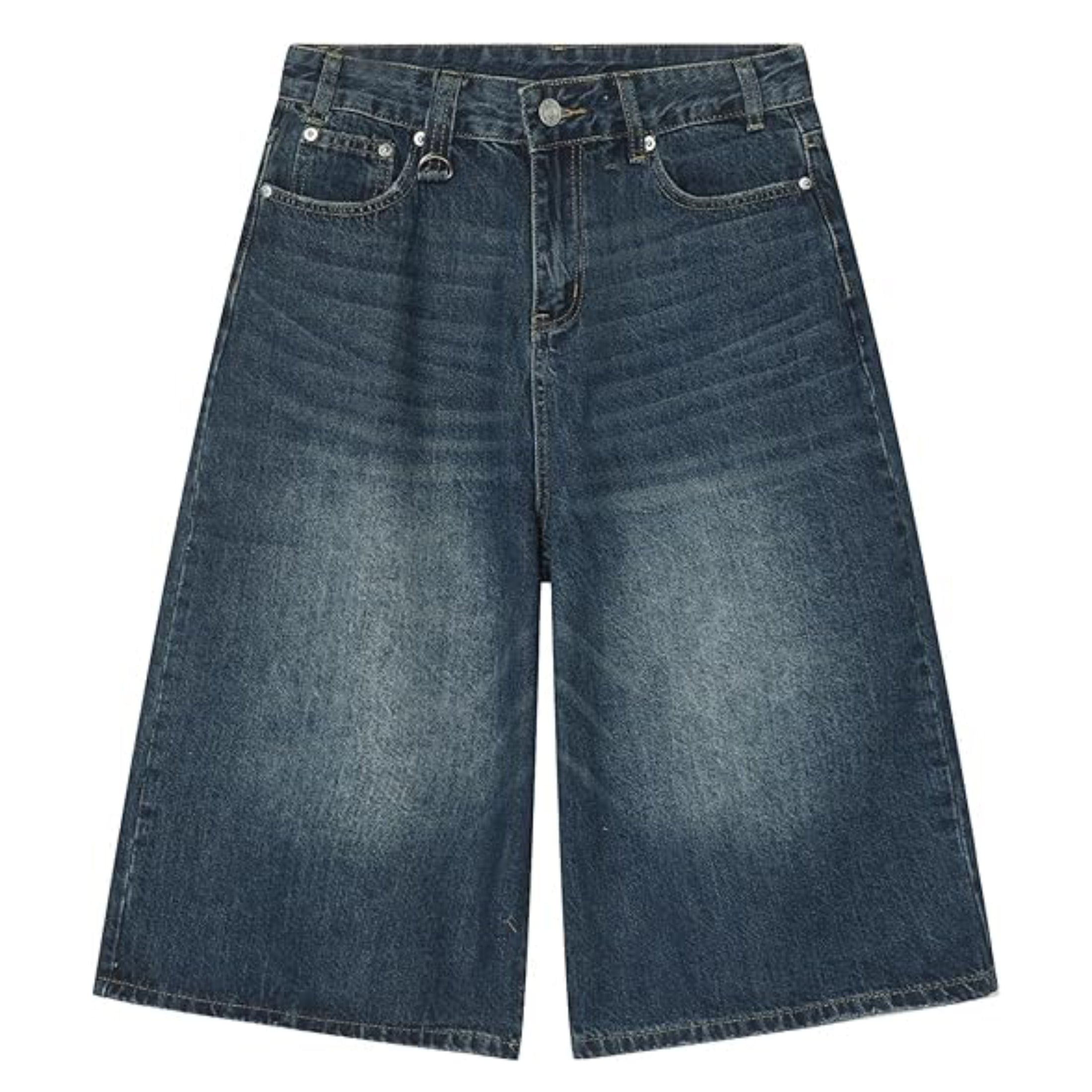 Wide Leg Street Style Straight Leg Denim Shorts