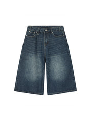 Wide Leg Street Style Straight Leg Denim Shorts