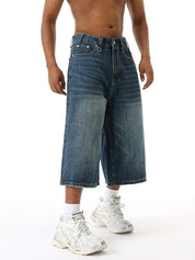 Wide Leg Street Style Straight Leg Denim Shorts