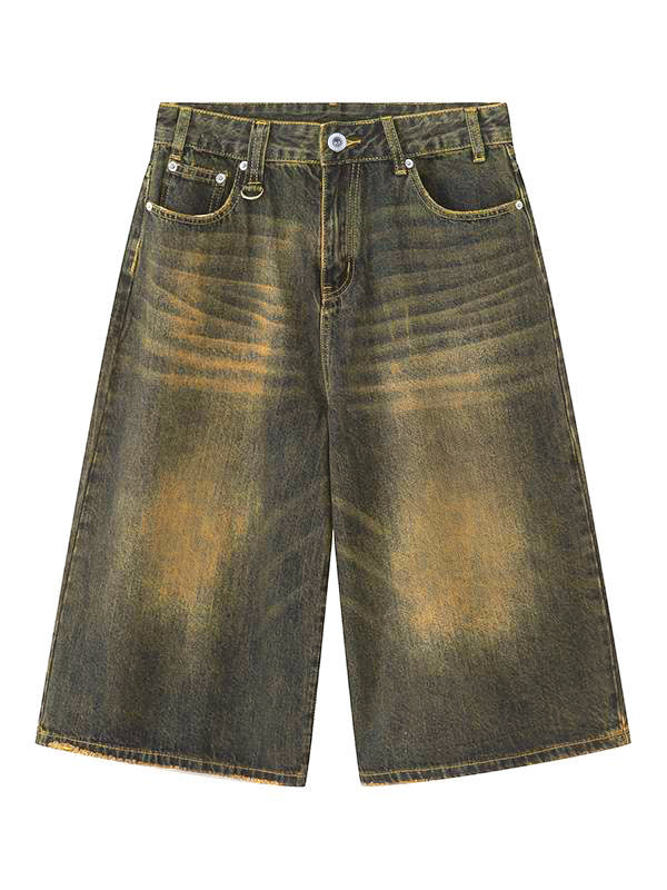 Wide Leg Street Style Straight Leg Denim Shorts