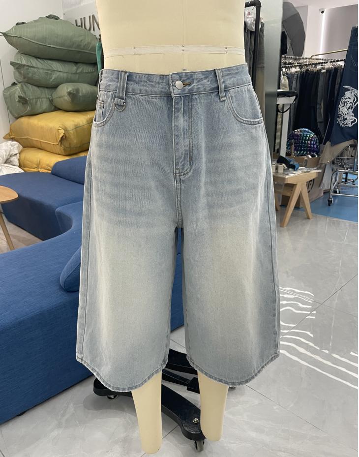 Wide Leg Street Style Straight Leg Denim Shorts