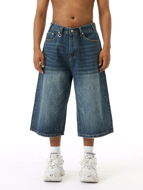 Wide Leg Street Style Straight Leg Denim Shorts