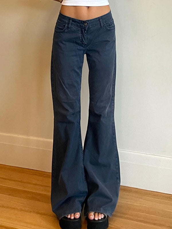 Versatile Loose Slimming Low-Waisted Flare Jeans