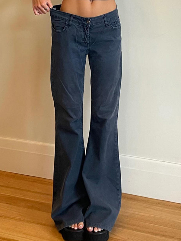 Versatile Loose Slimming Low-Waisted Flare Jeans