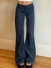Versatile Loose Slimming Low-Waisted Flare Jeans